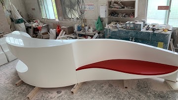 Unique Design Spa Counter Modern Corian Reception Desk with Sofa Sets