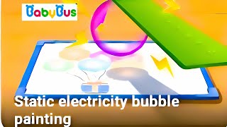 Baby Panda's World of Science- Static Electricity Bubble Painting | BabyBus game screenshot 3