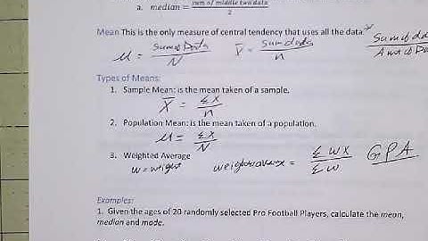 MAT 147 Module 2 Part 1 Mean, Median, Mode