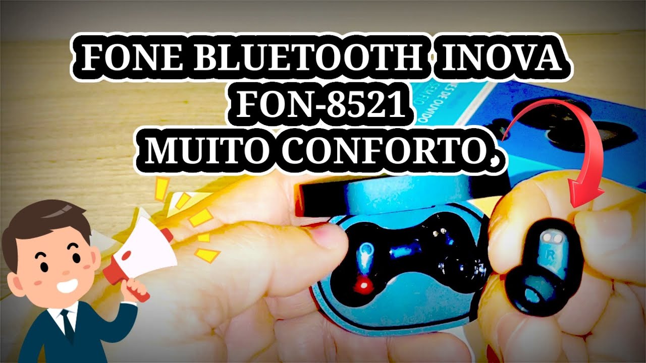 Fone de ouvido bluetooth INOVA. FON- 8521 - YouTube