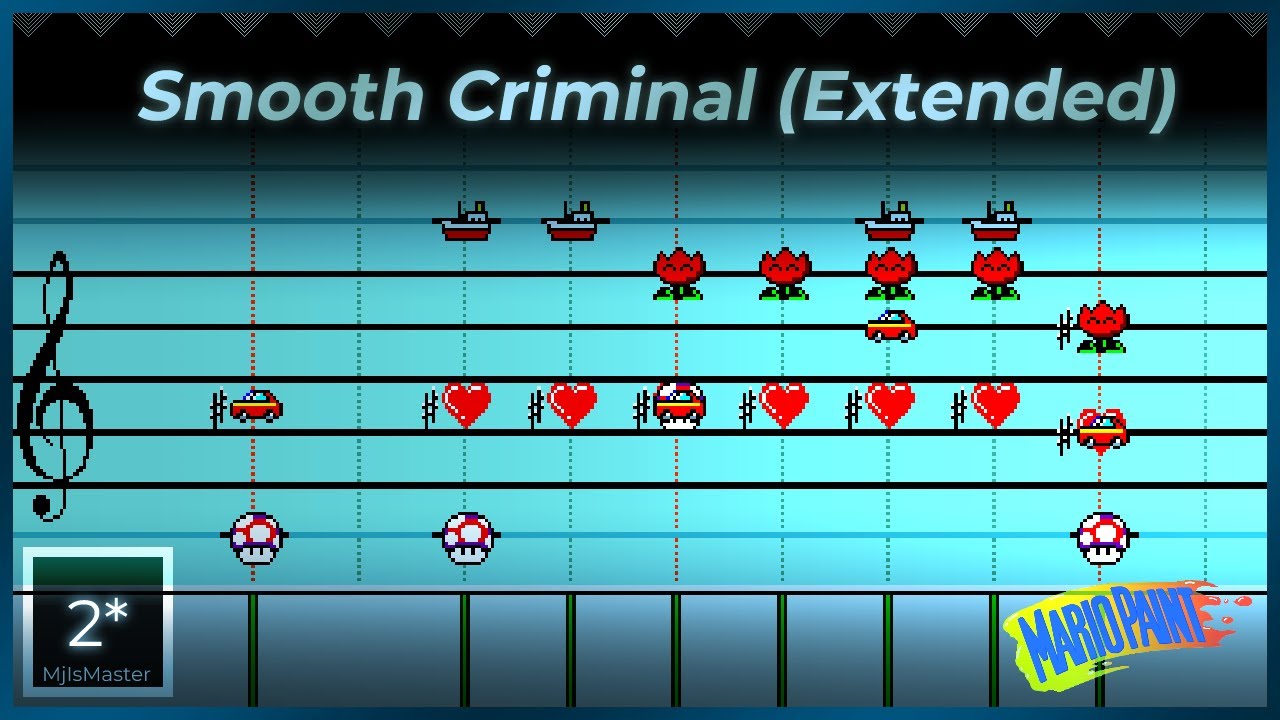 Michael Jackson: Smooth Criminal - Mario Paint Composer (Improved And Extended)