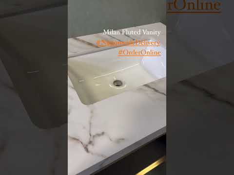 Milan Grey Fluted Vanity With Porcelain Top - 800mm video
