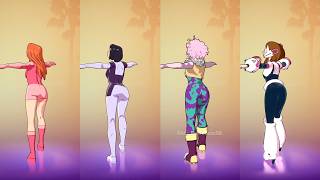 Fortnite Flexy Emote With Atom Eve Dupli Kate Mina Ashido Ochaco Skin Thicc 🍑😜😱🔥 Who Won ?