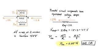 Equivalent Resistors and Power in Circuits (NYB Sample Final Problem 4)