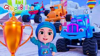 snow world adventures monster trucks nursery rhymes gigglebellies