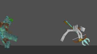 skeleton mutant vs drowned mutant (dc2)minecraft animation