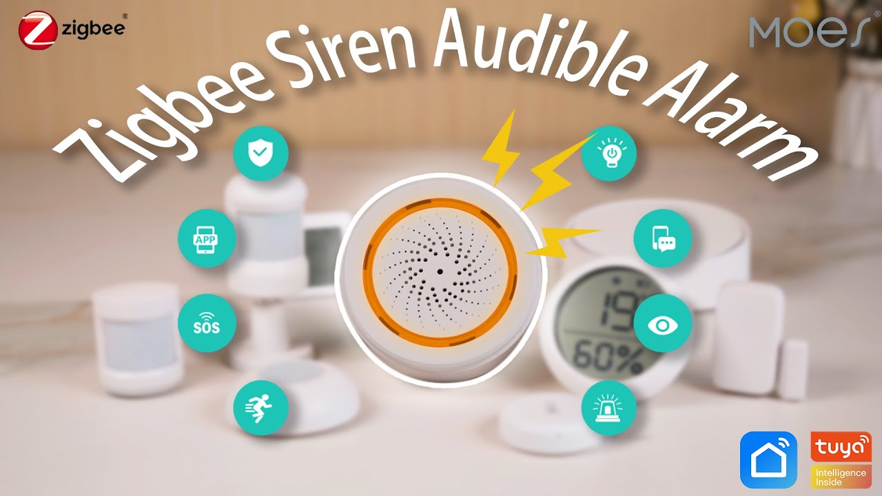 Tuya ZigBee Smart Siren Sensor Sound Light AlarmUnboxing&Review for scene  linkage#alarm#siren#moes 