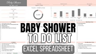 Baby Shower To Do List Spreadsheet (Excel)