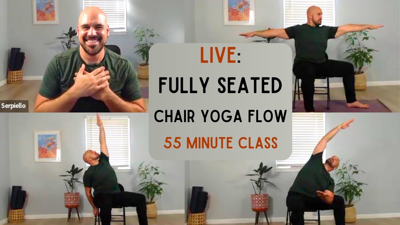 Seated Chair Yoga Flow - 55 Minute Class - YouTube