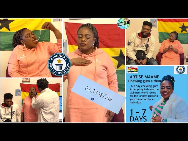 Chewing Gum Athon, Ogidi Brown Speaks As Artise Maame Begins her 7-Day Guinness Attempt