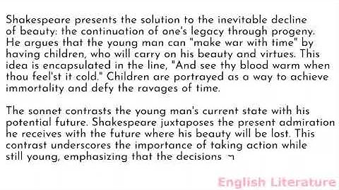 Summary and analysis of William Shakespeare