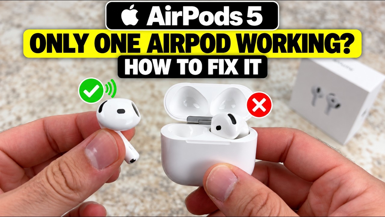 AirPods 5 : How to Fix if Only One Is Working - YouTube
