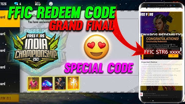FREE FIRE INDIA CHAMPIONSHIP REDEEM CODE 2021 | FREE FIRE REDEEM CODE TODAY | GRAND FINAL CODE