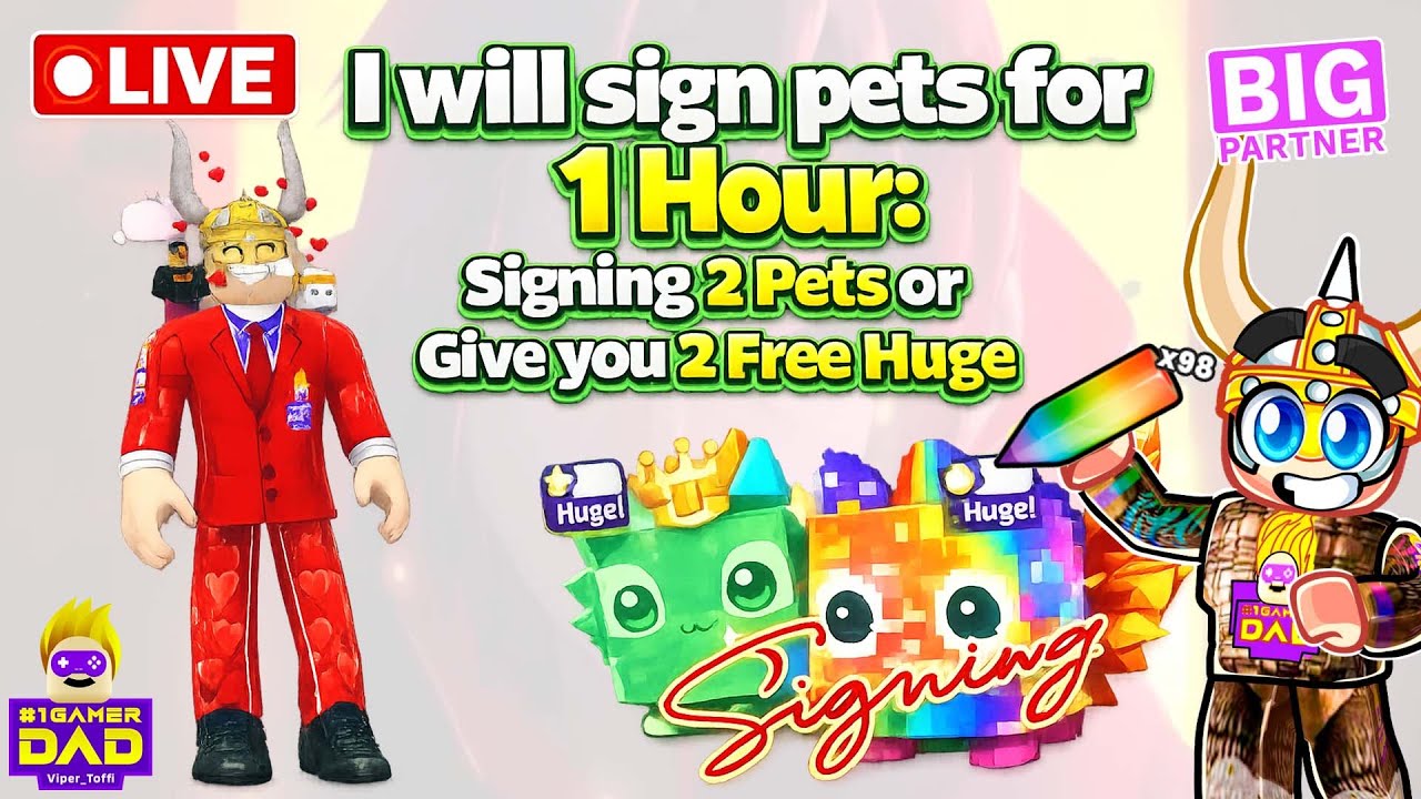 Signing for 1 Hour! Signing 2 or Giving you 2 Huge or one of each