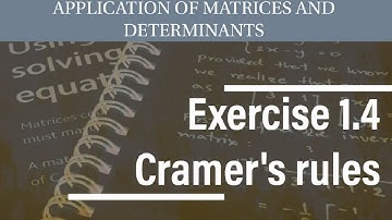 Class 12th Maths| Exercise 1.4| Q.no 5 |Cramer