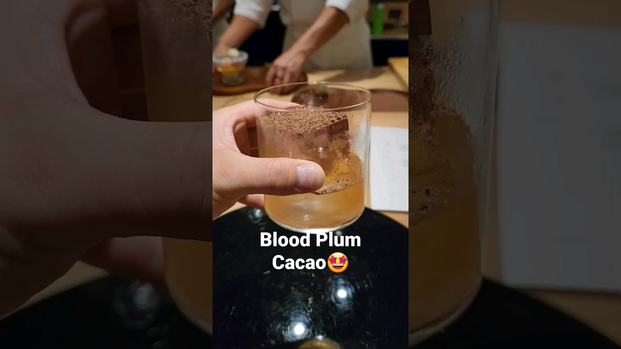 Cacao husk tea with infusion of juicy blood plum 🥰 