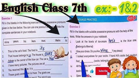 📚 English Class 7: Lesson 1 | Possessive Pronouns | Exercise 1, 2, 3 | Sindh Textbook Board