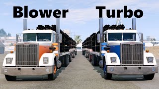 Supercharged vs Turbo Loaded Semi Trucks! BeamNG. Drive