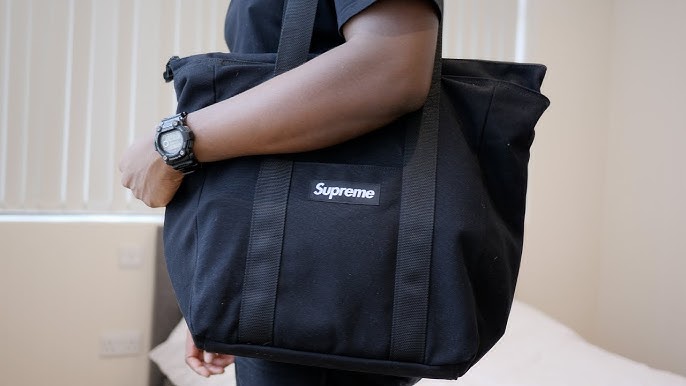 SUPREME DUFFLE BAG WEEK 1 DROP FW18 - BLACK - DIMENSION-POLYANT SAIL CLOTH  TECHNOLOGY 