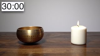 Meditation Timer 30 Minutes Tibetan bowl and a Candle