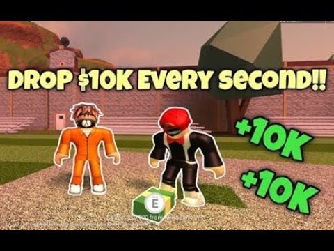 Jailbreak How To Drop 10 000 Every 10 Seconds Youtube - how to drop weapons in jailbreak roblox