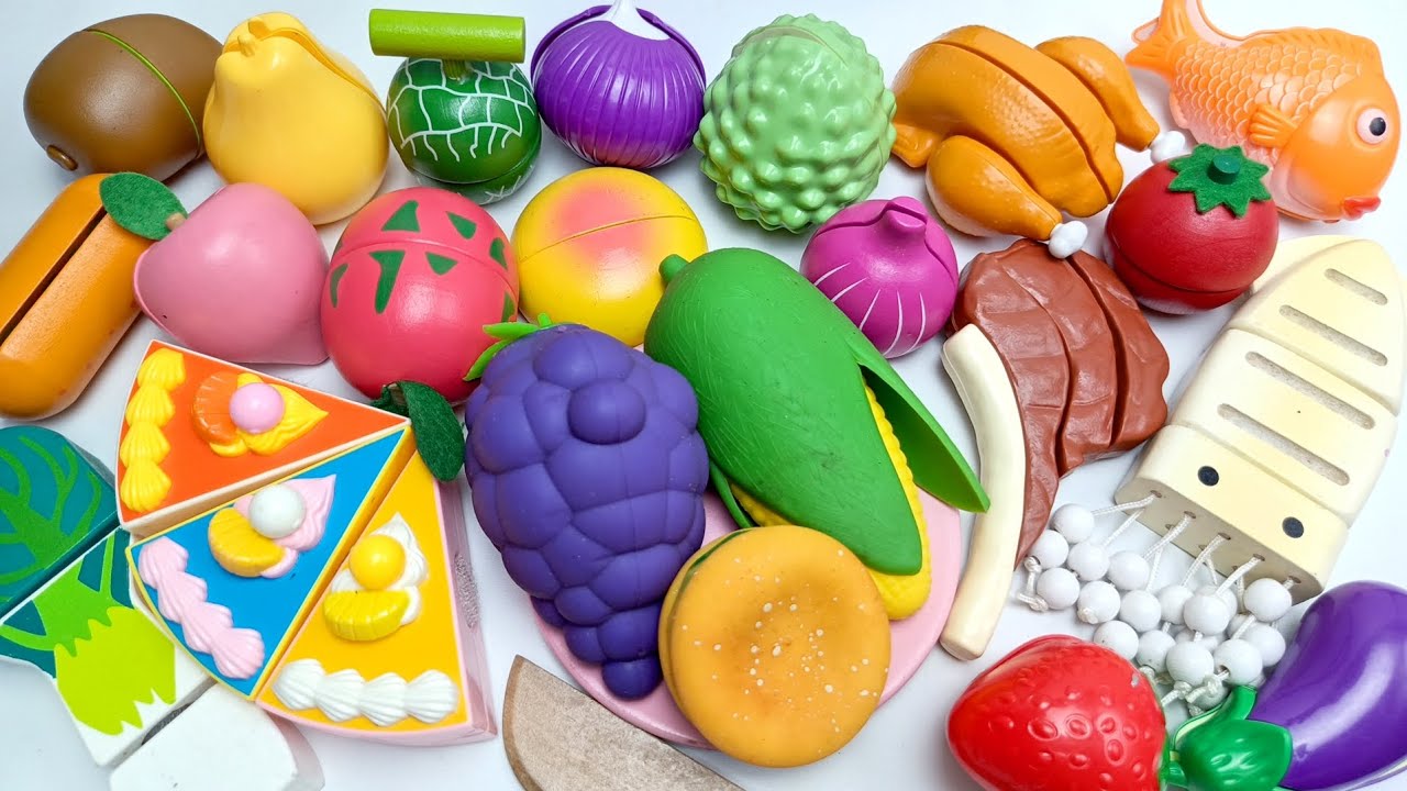 Stress Relief Cut 🔪 How to Cutting wooden fruits and Vegetables  | Squishy🥝🥑🍇🍓🍅🍆