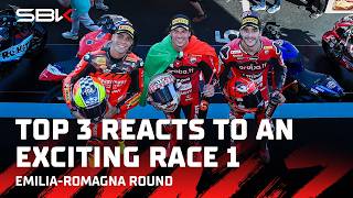 FIRST IMPRESSIONS: podium trio debrief Race 1 at Misano 🎙️ | 2026 #EmiliaRomagnaWorldSBK 🇮🇹