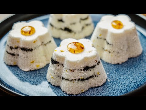 Steamed Rice Cake with Sesame and Osmanthus，so moist and soft