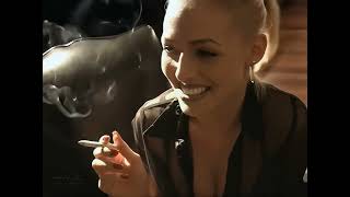 Smoking smile woman