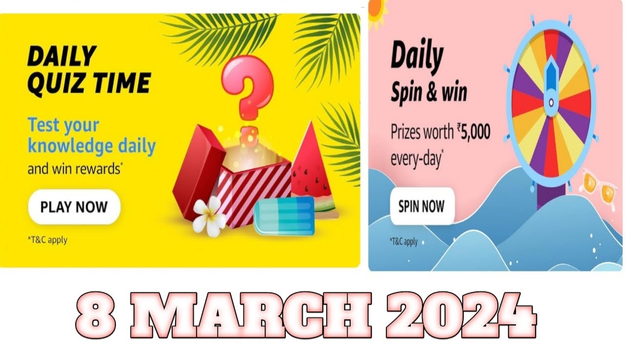 Amazon Funzone All Quiz Answers Today |8 March 2024 | @dailyquiztime # ...