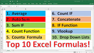 Quelles sont les formules d'Excel ?