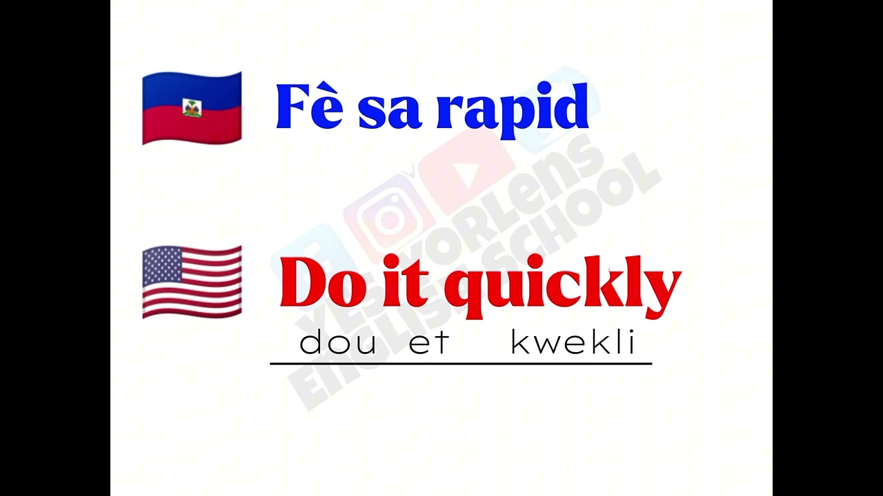 | Гаитянский креольский | Научитесь говорить по-английски с помощью этих коротких фраз