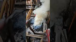 Green coal????#smoke #coal #blacksmithing #blacksmith #shorts