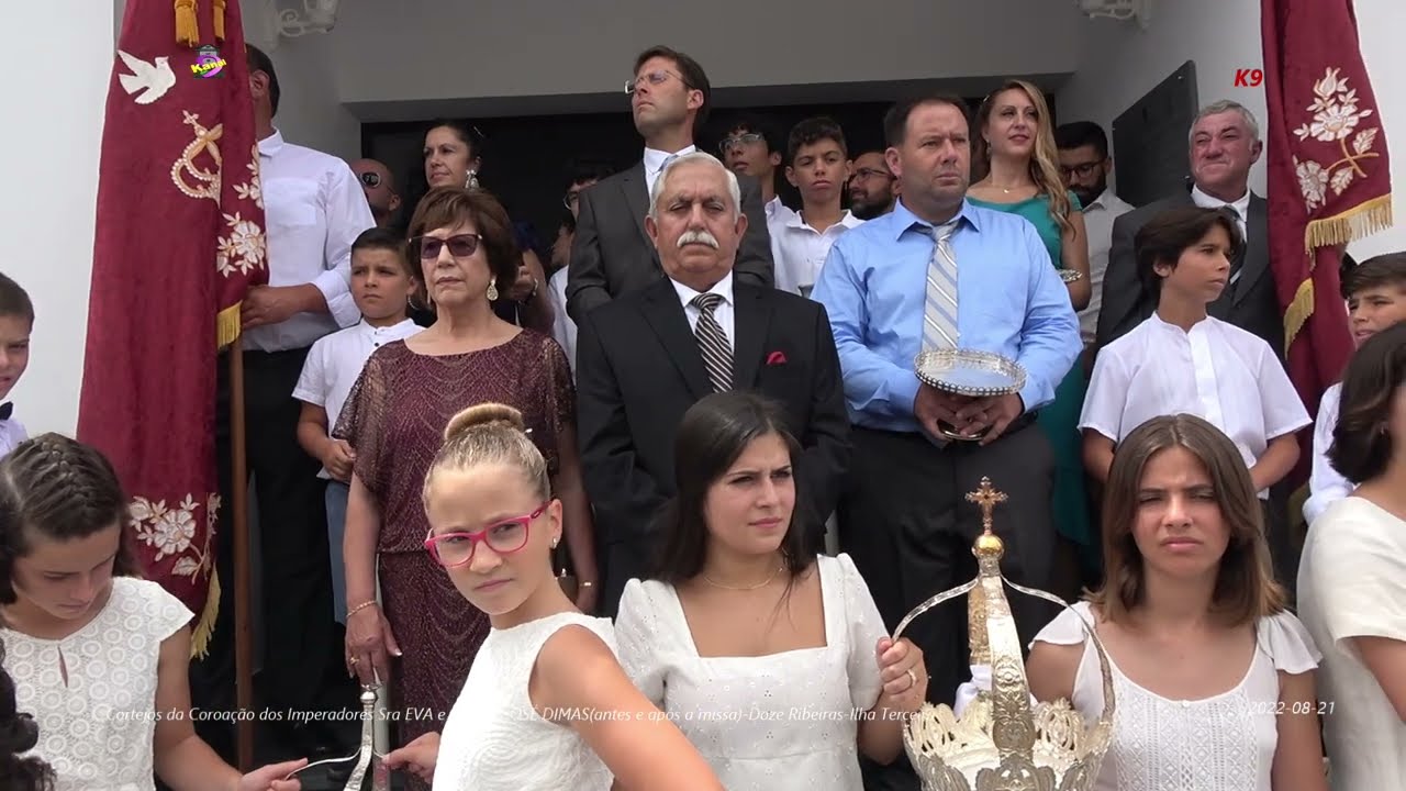 Cortejo da Coroação da SrªEVA e marido JOSÉ DIMAS para igreja e regresso-Doze Ribeiras (2022-08-21)