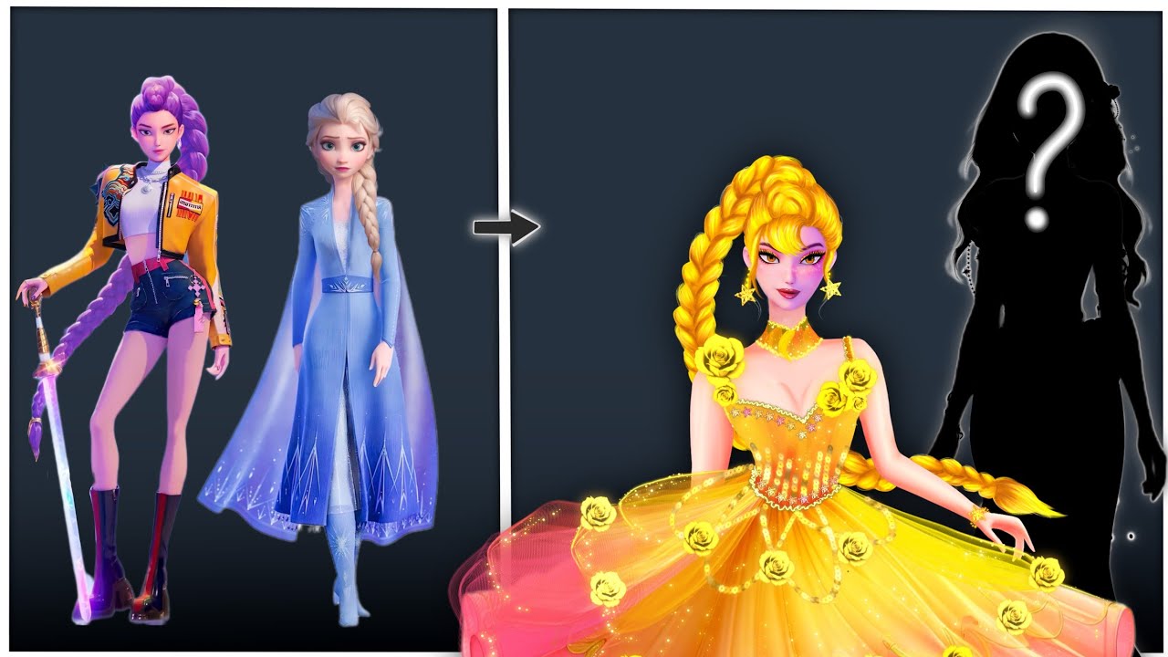 Epic Glow Up !! Elsa x Rumi Rose Dress Transformation 🌹🔥 | K-Pop Demon Hunters x Frozen 