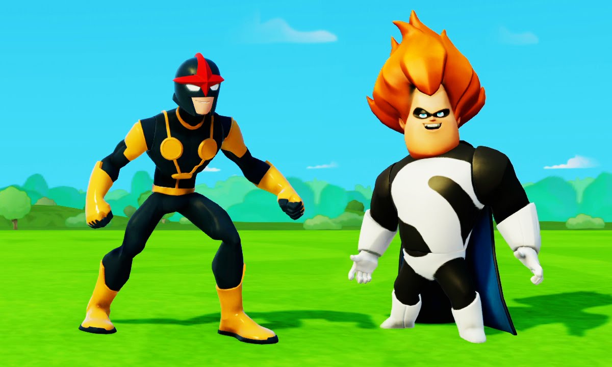 Мультик игра для детей про супергероя Нова, Синдрома из Суперсемейки и Тачки Дисней Disney