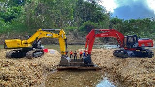 Story Line : 2 Unit Excavator JCB & Hitachi Making Bridge Project