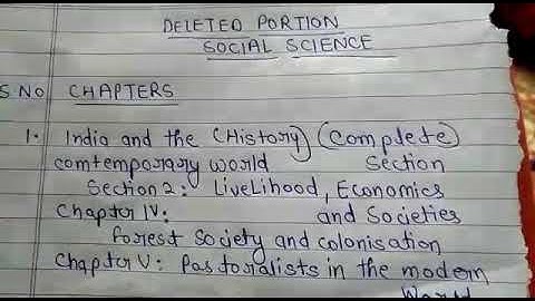 The Deleted syllabus class 9 social science (complete deleted syllabus)