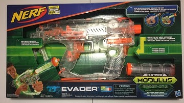 Nerf N-Strike Modulus Ghost Ops Evader Unboxing, Review and Firing Test!!!