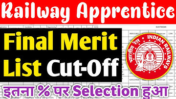 Railway Apprentice 2022 | Final Merit List Cutoff, इतना % पर Selection हुआ, ITI Pass Apprentice