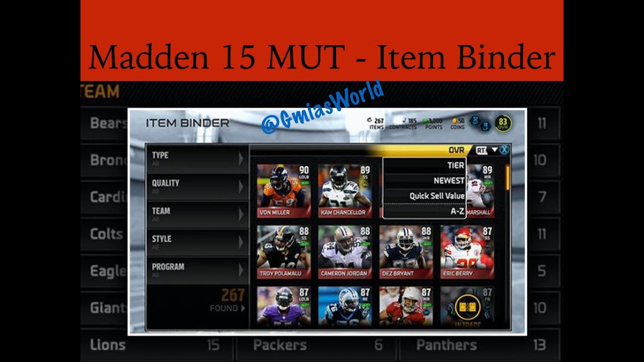 Madden Ultimate Team Feature - The Item Binder Explained | MUT Gameplay