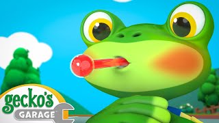 gecko isn t feeling well today gecko s garage learning videos