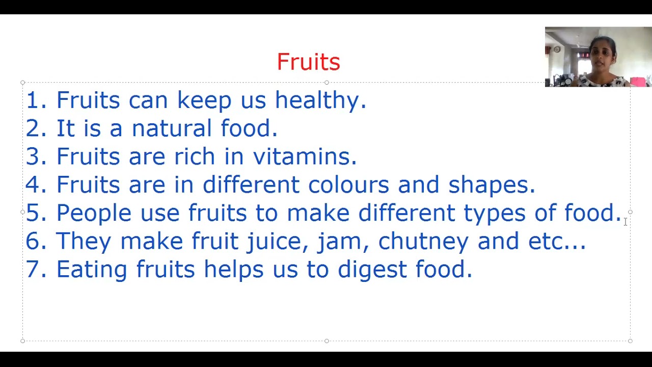 essay about eating fruits and vegetables
