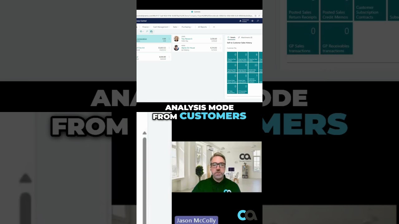 Режим анализа Dynamics 365 Business Central | Быстрая фильтрация клиентов