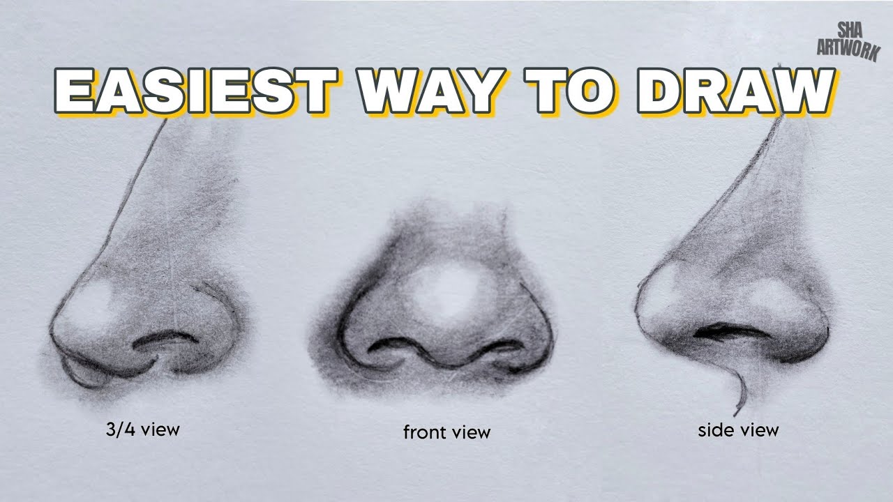 Easiest way to draw nose for any PORTRAIT | SHAARTWORK - YouTube