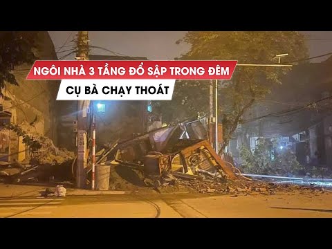Video Khoảnh khắc kinh hoàng: Ngôi nhà 3 tầng đổ sập trong... - youtube