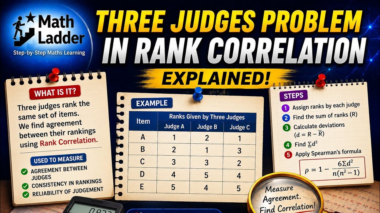 Math Judges Problem Three Judges Problem in Rank Correlation | Spearman’s Method Explained ...