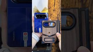 Luxury Walnut Wood Phone Case with Hidden Stand & Full Coverage Protection | Huawei Pura X Max