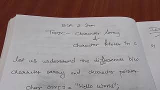 CHARACTER ARRAY & CHARACTER POINTER IN C PART II