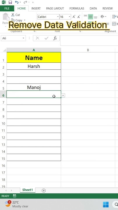 How to Remove Data Validation in Excel: Quick Tutorial#excel - YouTube